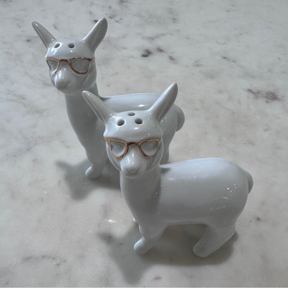 Llama Salt and Pepper Shakers - Rare!